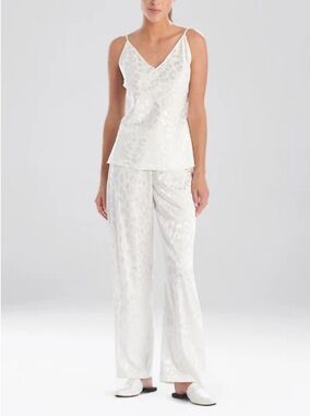 Natori Satin Effect Jaguar Print White Decadence Cami PJ Set